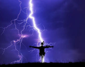 Lightning Striking Scarecrow